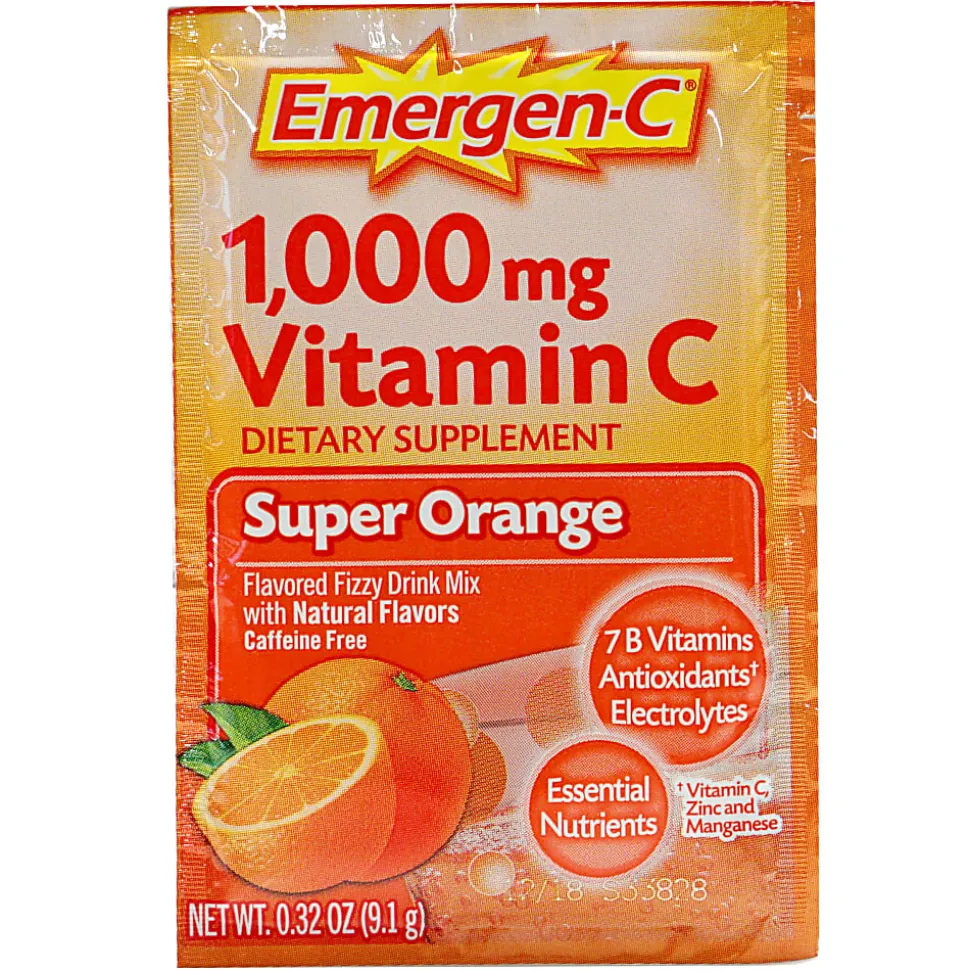 Emergen-C Vitamin C Drink Mix, 1,000 mg, Orange, Pack Of 30 Packets