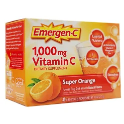Emergen-C Vitamin C Drink Mix, 1,000 mg, Orange, Pack Of 30 Packets