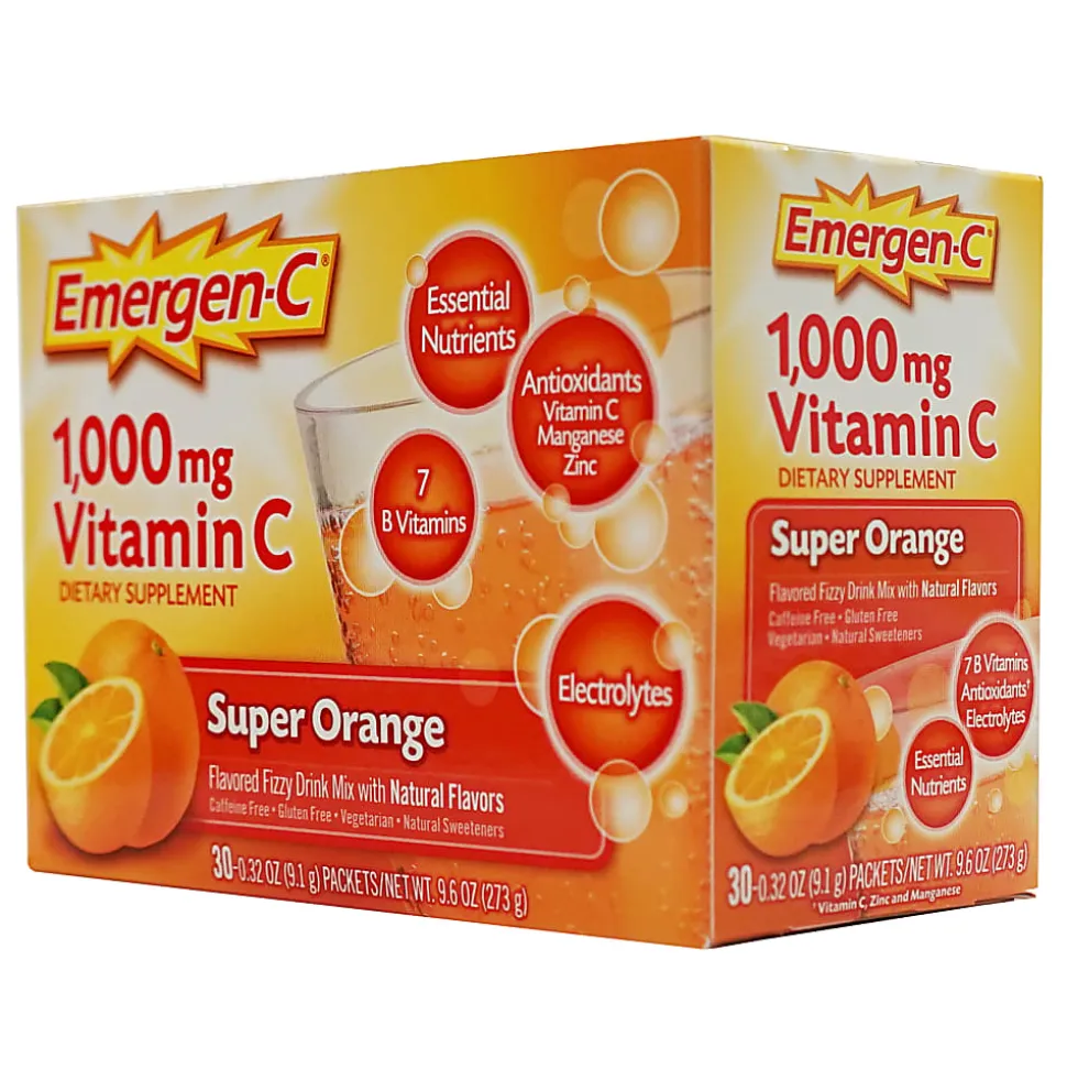 Emergen-C Vitamin C Drink Mix, 1,000 mg, Orange, Pack Of 30 Packets