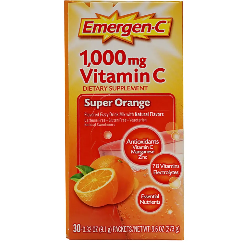 Emergen-C Vitamin C Drink Mix, 1,000 mg, Orange, Pack Of 30 Packets