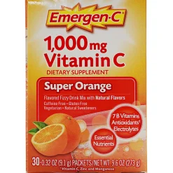 Emergen-C Vitamin C Drink Mix, 1,000 mg, Orange, Pack Of 30 Packets
