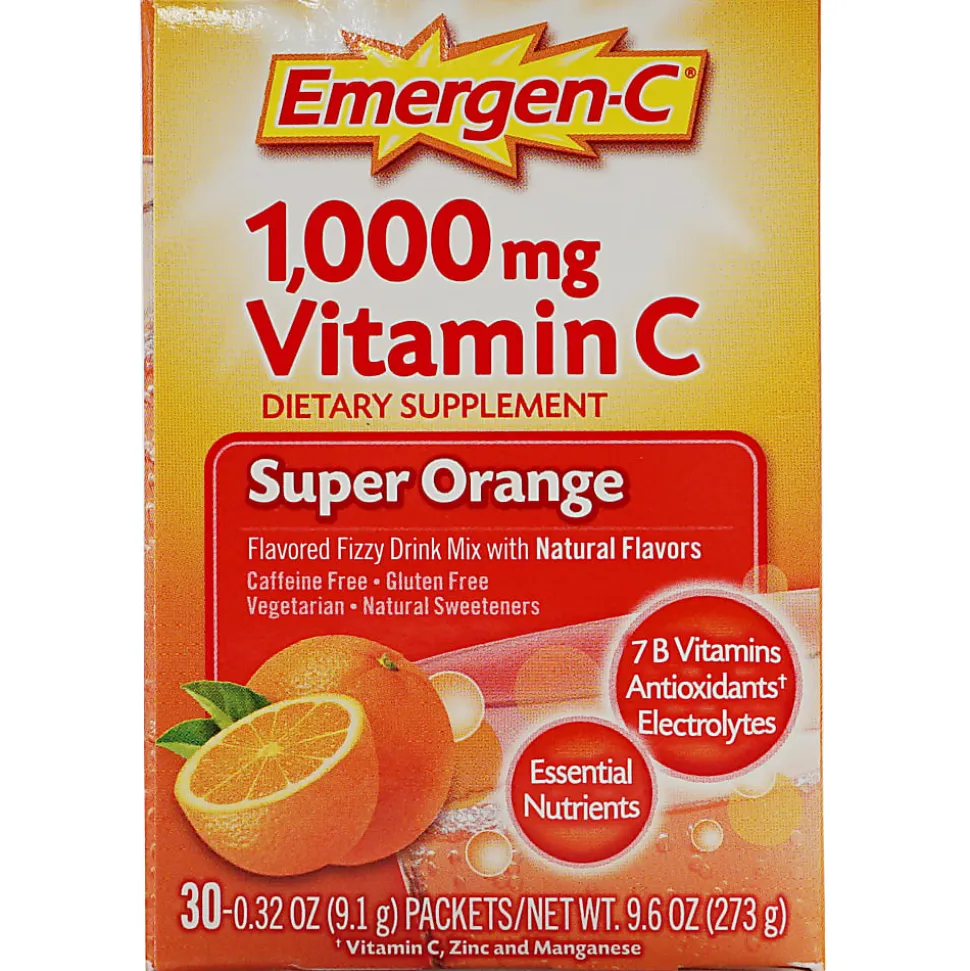 Emergen-C Vitamin C Drink Mix, 1,000 mg, Orange, Pack Of 30 Packets
