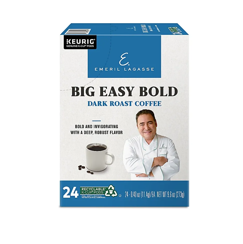 Emeril Big Easy Bold Coffee Keurig Single-Serve K-Cup Pods, Dark Roast, 24 Pods Per Pack, Case Of 4 Packs