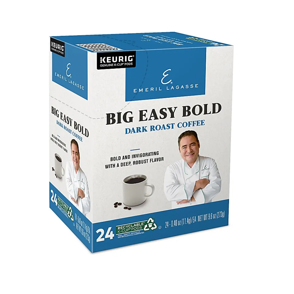Emeril Big Easy Bold Coffee Keurig Single-Serve K-Cup Pods, Dark Roast, 24 Pods Per Pack, Case Of 4 Packs