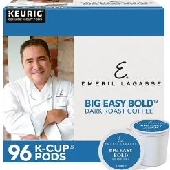 Emeril Big Easy Bold Coffee Keurig Single-Serve K-Cup Pods, Dark Roast, 24 Pods Per Pack, Case Of 4 Packs