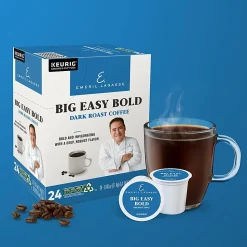 Emeril Big Easy Bold Coffee Keurig Single-Serve K-Cup Pods, Dark Roast, 24 Pods Per Pack, Case Of 4 Packs