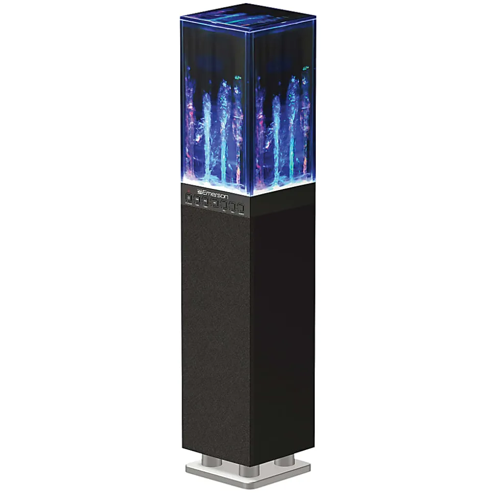 Emerson EHS-2001 6W Dancing Water Light Bluetooth Stereo Speaker Tower, Black