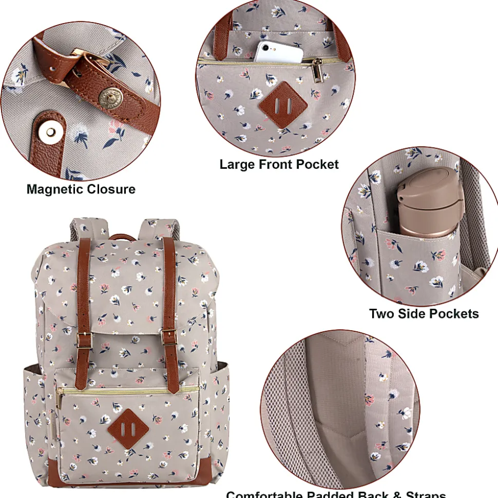 Emma & Chloe Drawstring Backpack, Floral