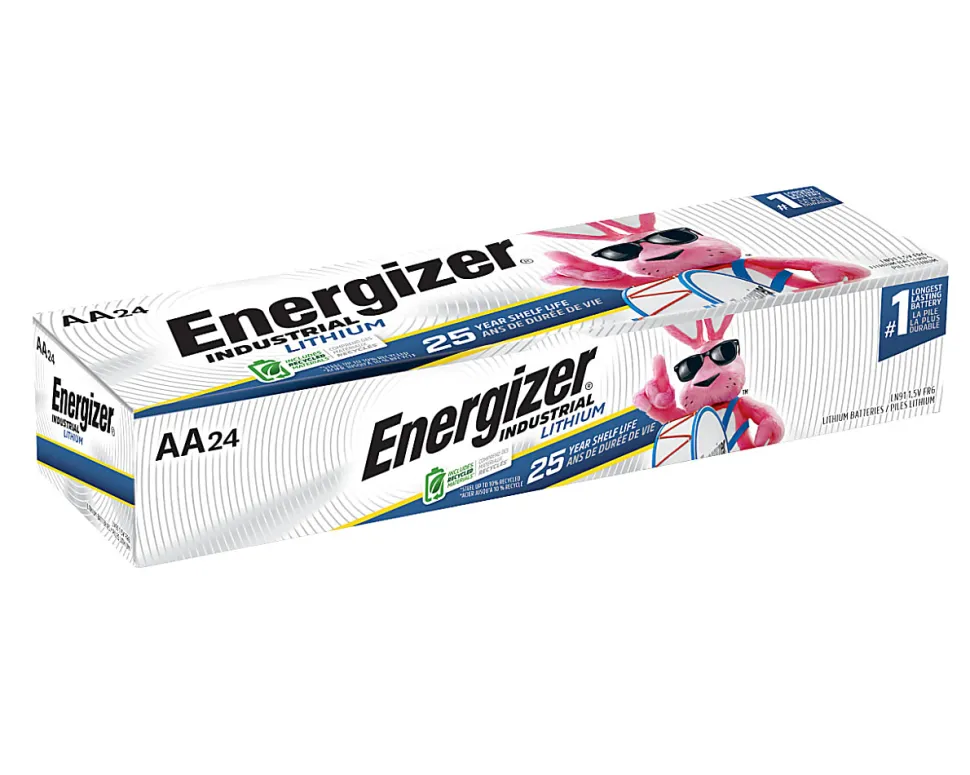 Energizer® Industrial Lithium AA Batteries, Pack Of 24 Batteries, L91