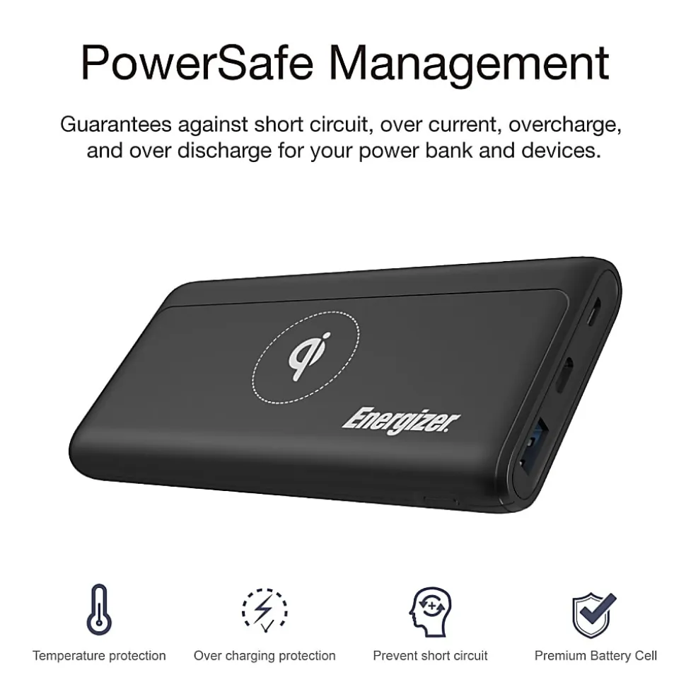 Energizer® 10,000 mAh Ultimate Wireless Power Battery Extreme, Black, QE10011PQ