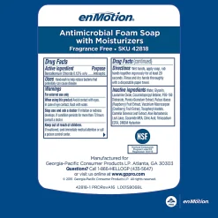 enMotion® Gen 2 Antimicrobial Foam Hand Soap Refills for Automated Dispensers, Dye & Fragrance Free, 1200 mL per Bottle, 2 Bottles Per Case (2400 mL)