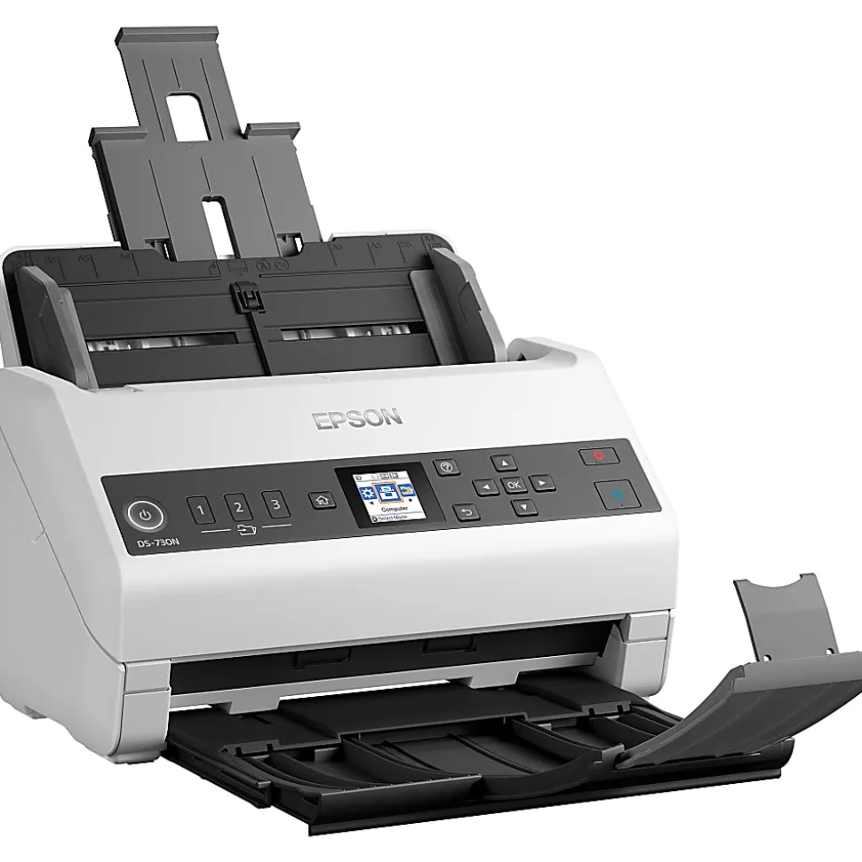 Epson DS-730N Sheetfed Scanner, 600 dpi Optical, B11B259201