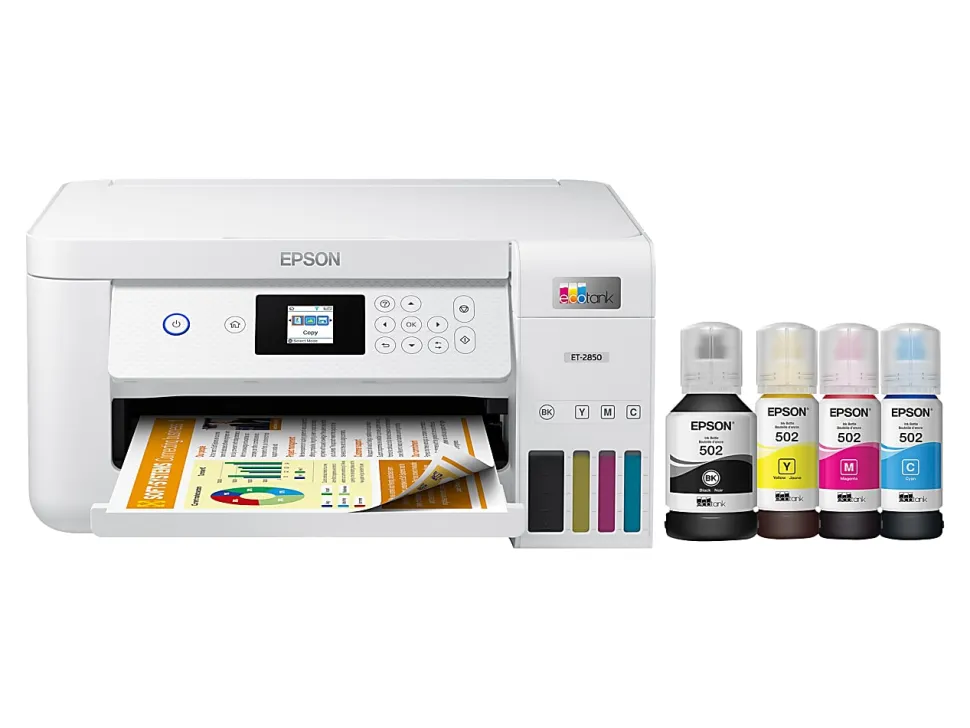 Epson® EcoTank® ET-2850 Cartridge-Free Supertank Wireless Inkjet All-in-One Color Printer