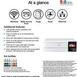 Epson® EcoTank® Photo ET-8550 SuperTank® Wide-Format Wireless Inkjet All-In-One Color Printer