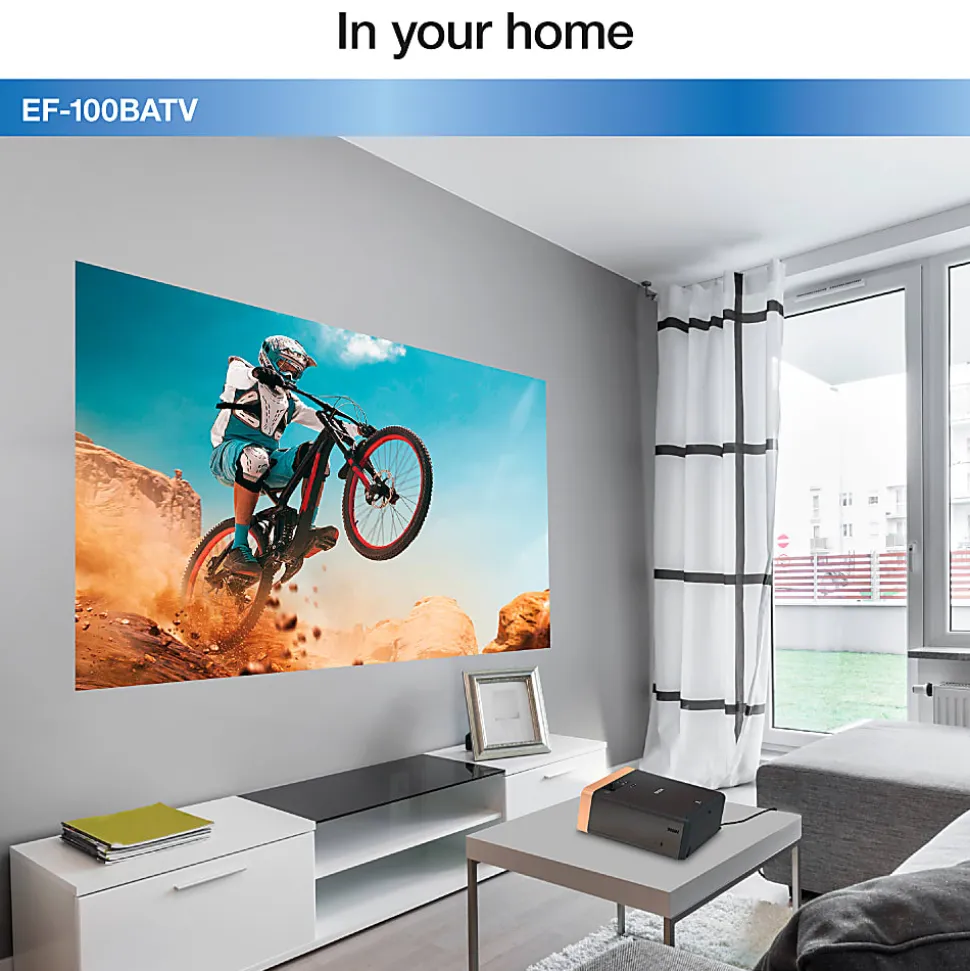 Epson® EF-100 Mini-Laser HD Widescreen 3LCD Streaming Projector With Android TV, V11H914320