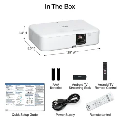 EpsonĀ® EpiqVision Flex CO-FH02 FHD 3LCD Portable Projector, V11HA85020