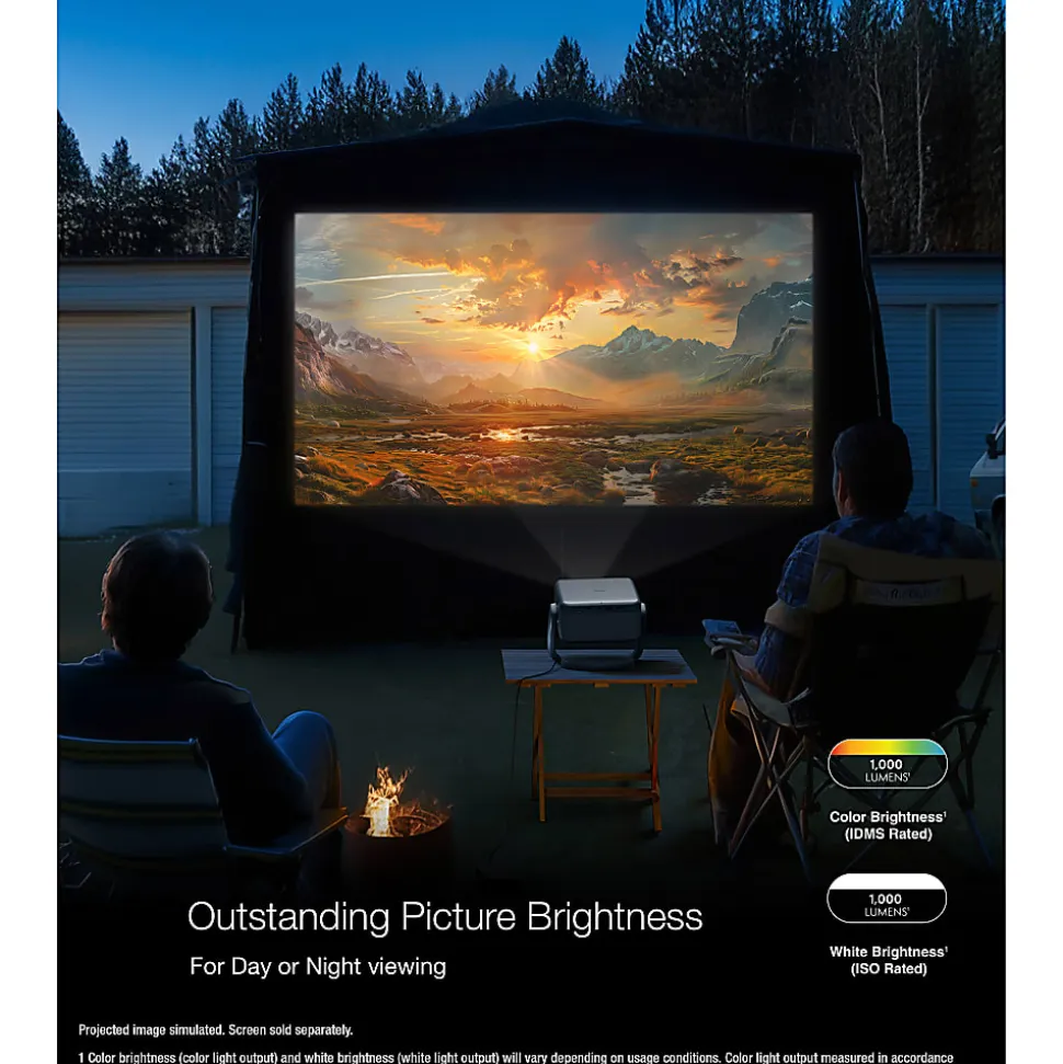 Epson EpiqVision Mini EF22 Full HD 1080p Portable Smart Laser Projector – Stone Blue