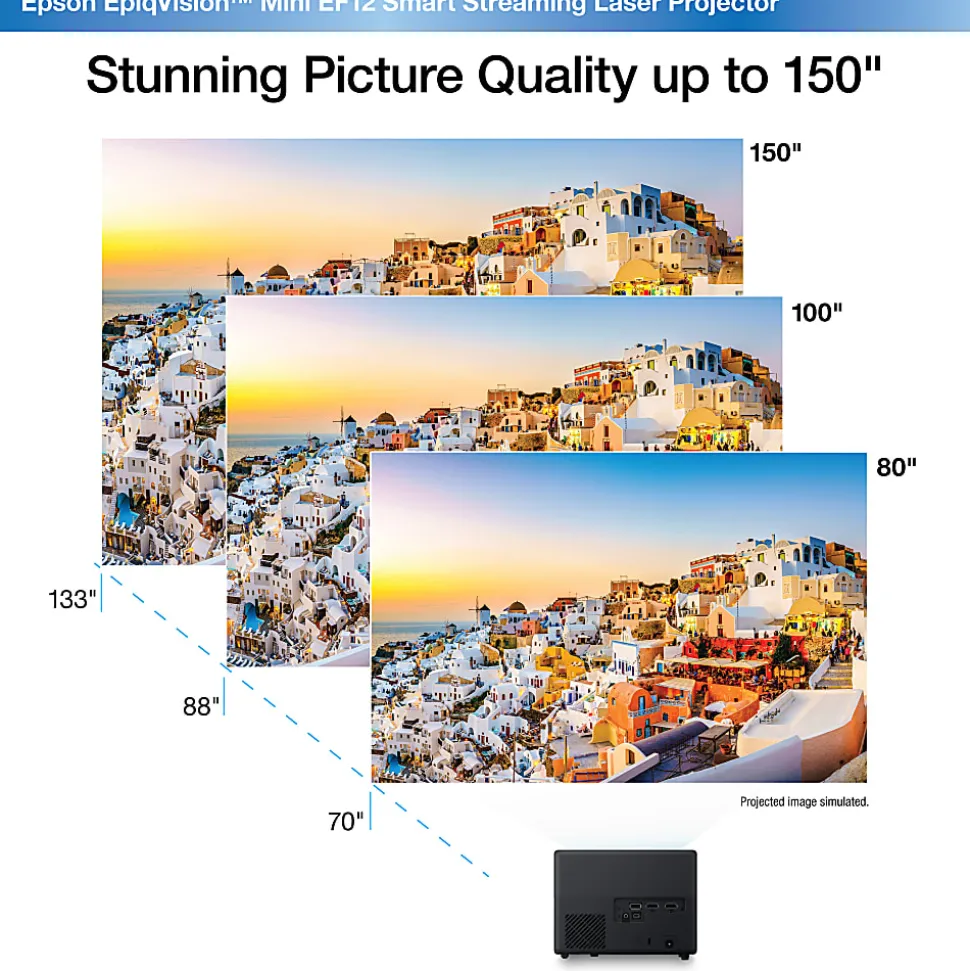 Epson® EpiqVision Mini EF12 Streaming Laser Projector, V11HA14020