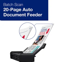 Epson® ES-200 Duplex Mobile Color Document Scanner with Auto Document Feeder