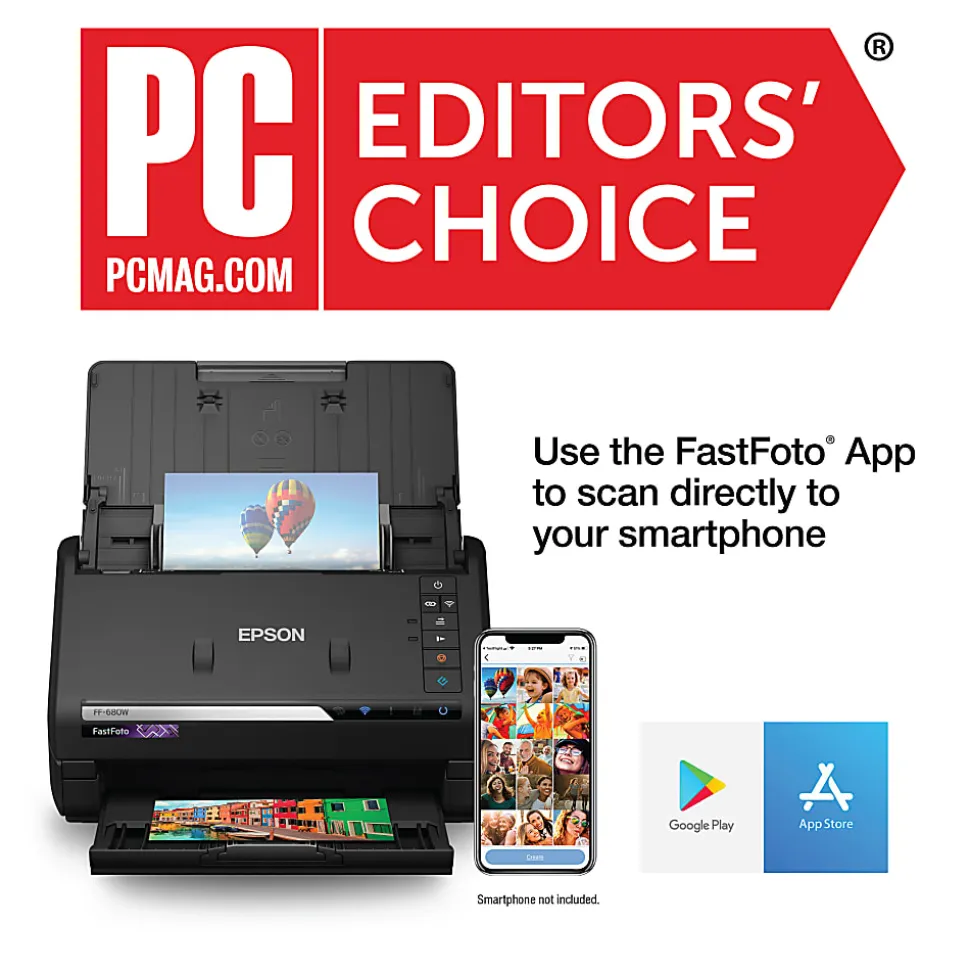Epson® FastFoto® FF-680W High-Speed Wireless Desktop Photo Scanner