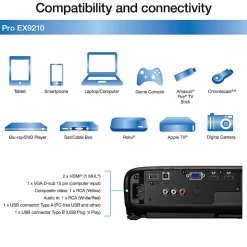 Epson® Pro EX9210 WUXGA 3LCD Projector, V11H841020