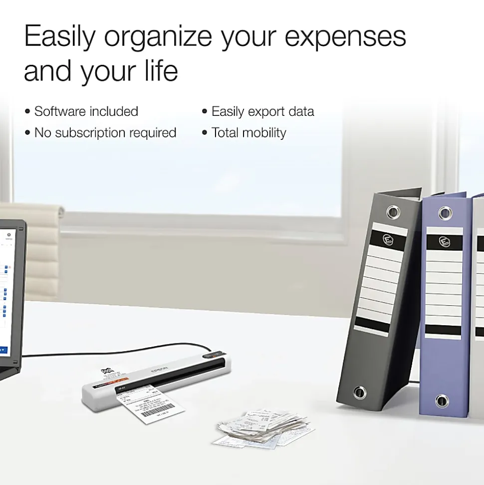 Epson® RapidReceipt™ Mobile Receipt And Color Document Scanner, RR-60