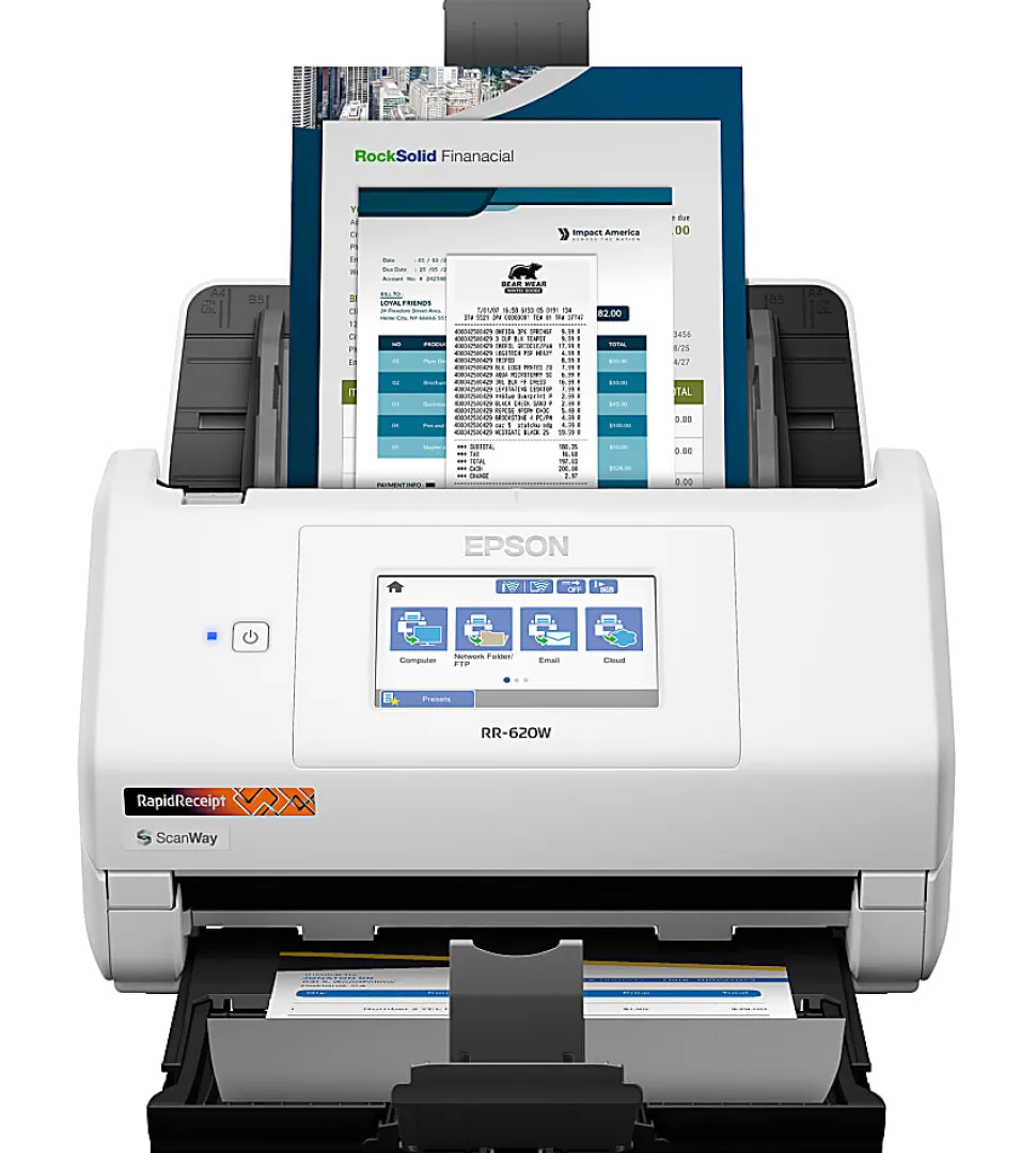 Epson RapidReceipt RR-620W Wireless Desktop Color Duplex Receipt and Document Scanner