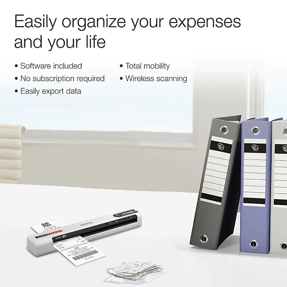 Epson® RapidReceipt™ Wireless Mobile Receipt And Color Document Scanner, RR-70W