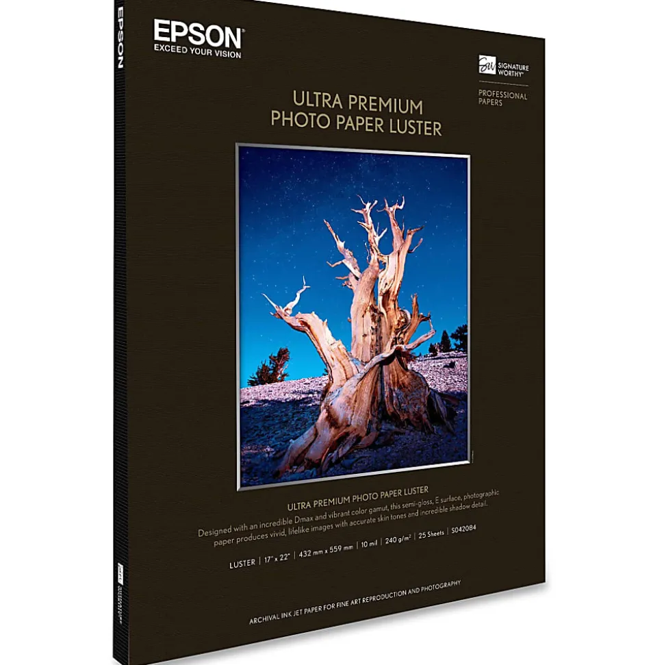 Epson® Ultra Premium Photo Paper, 17" x 22", Ream Of 25 Sheets