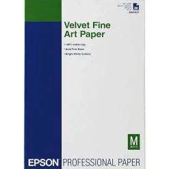 EpsonĀ® Velvet Fine Art Paper, 13" x 19", White