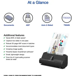 Epson® WorkForce® Compact Desktop Document Scanner, ES-C220