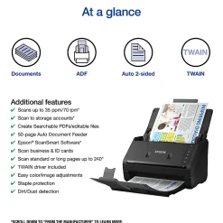 Epson® WorkForce® ES-400 II Duplex Desktop Color Document Scanner with Auto Document Feeder