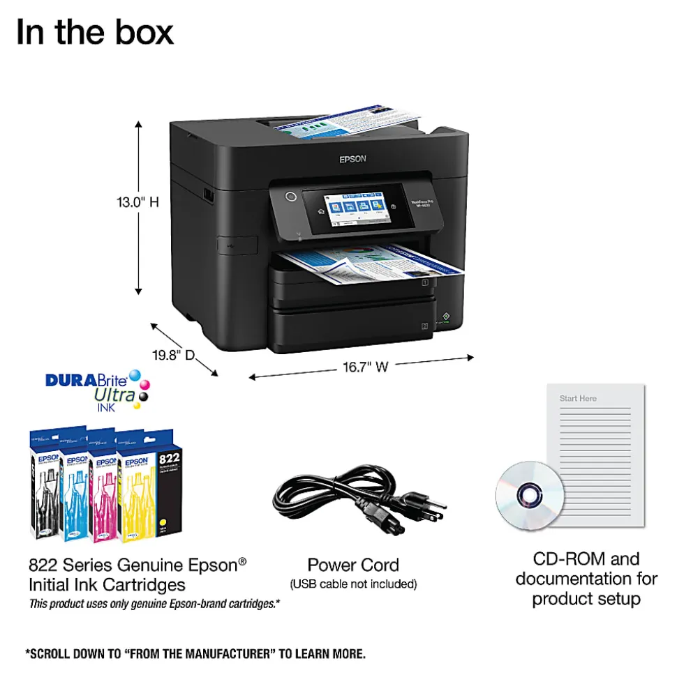 Epson® WorkForce® Pro WF-4830 Wireless Inkjet All-In-One Color Printer