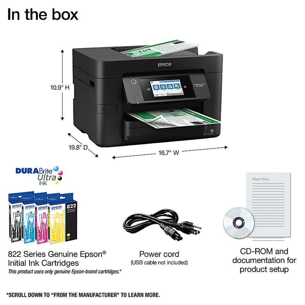 Epson® WorkForce® Pro WF-4820 Wireless Inkjet All-In-One Color Printer