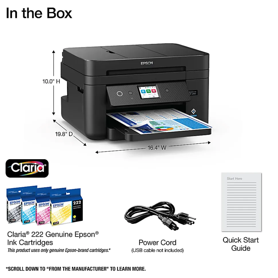 Epson® WorkForce® WF-2960 Inkjet All-In-One Color Printer