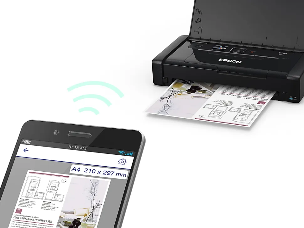 Epson® WorkForce® WF-110 Wireless Mobile Color Inkjet Printer