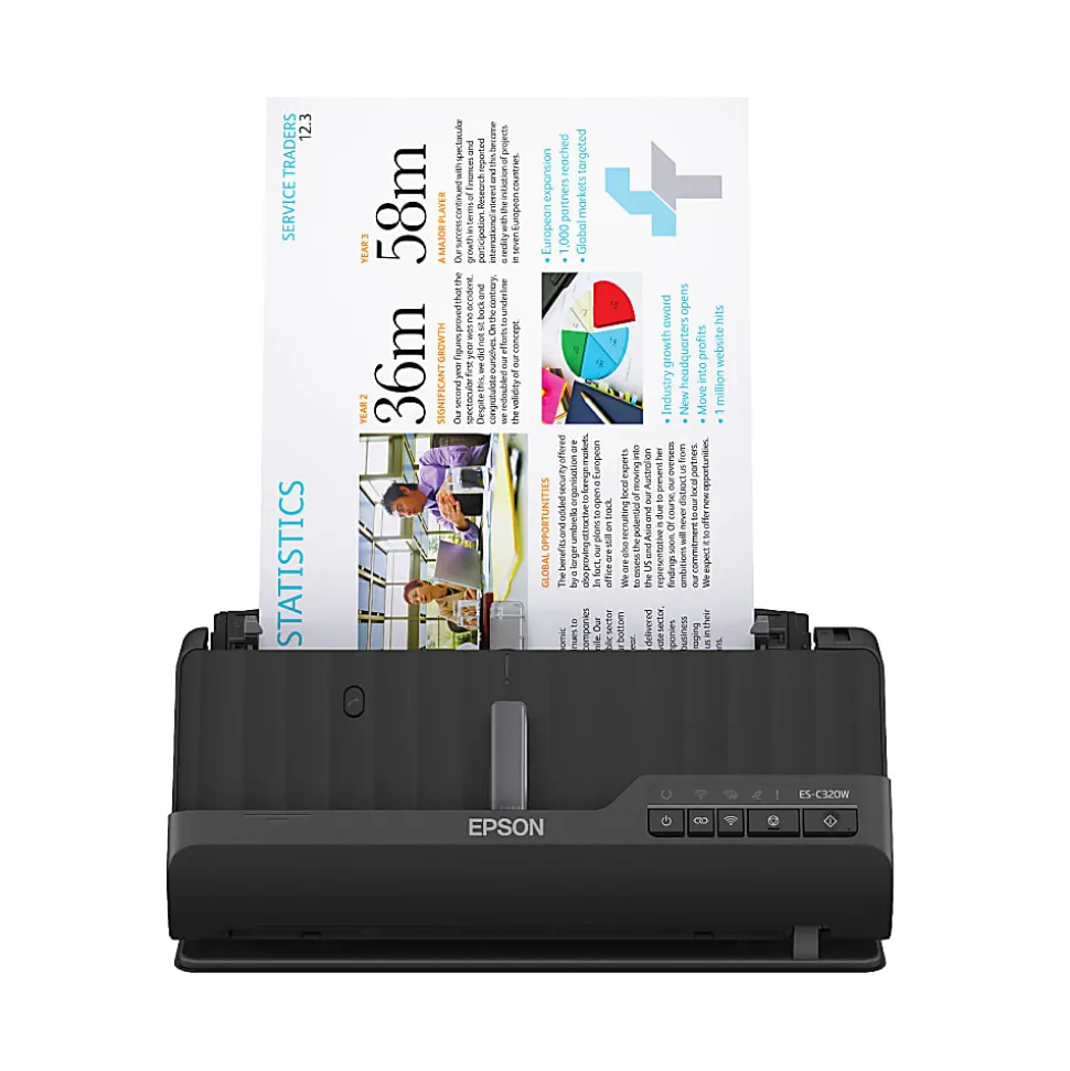 Epson WorkForce® Wireless Compact Desktop Document Scanner, ES-C320W