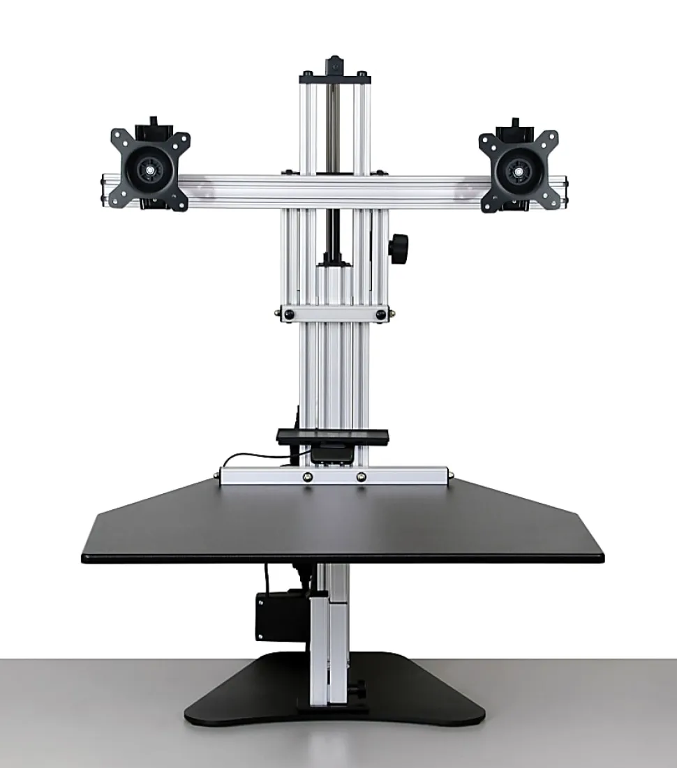 Ergo Desktop Electric Kangaroo Elite Stand, 27 1/2"H x 28"W x 28"D, Black, Standard Delivery