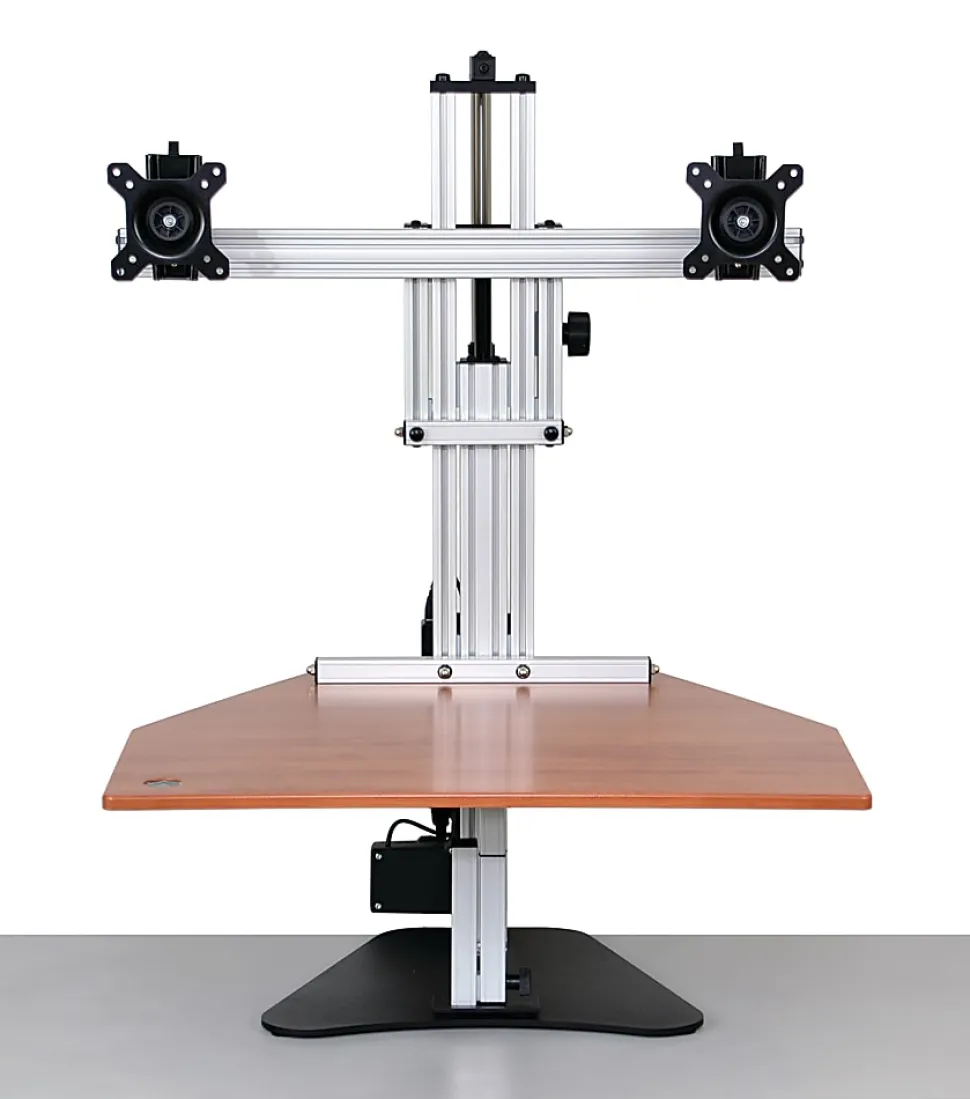 Ergo Desktop Electric Kangaroo Elite Stand, 27 1/2"H x 28"W x 28"D, Cherry, Standard Delivery