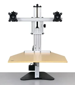 Ergo Desktop Electric Kangaroo Elite Stand, 27 1/2"H x 28"W x 28"D, Maple, Standard Delivery
