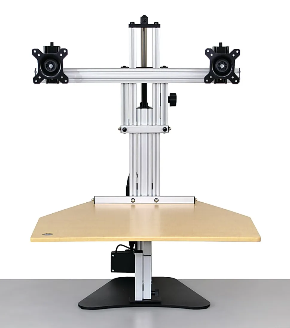 Ergo Desktop Electric Kangaroo Elite Stand, 27 1/2"H x 28"W x 28"D, Maple, Standard Delivery