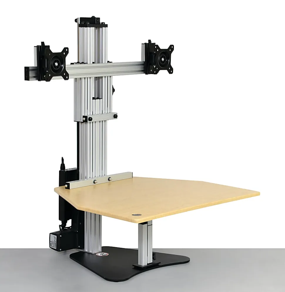 Ergo Desktop Electric Kangaroo Elite Stand, 27 1/2"H x 28"W x 28"D, Maple, Standard Delivery