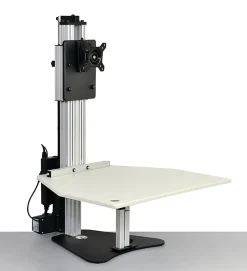 Ergo Desktop Electric Kangaroo Pro Stand, 27 1/2"H x 28"W x 28"D, Putty, Standard Delivery