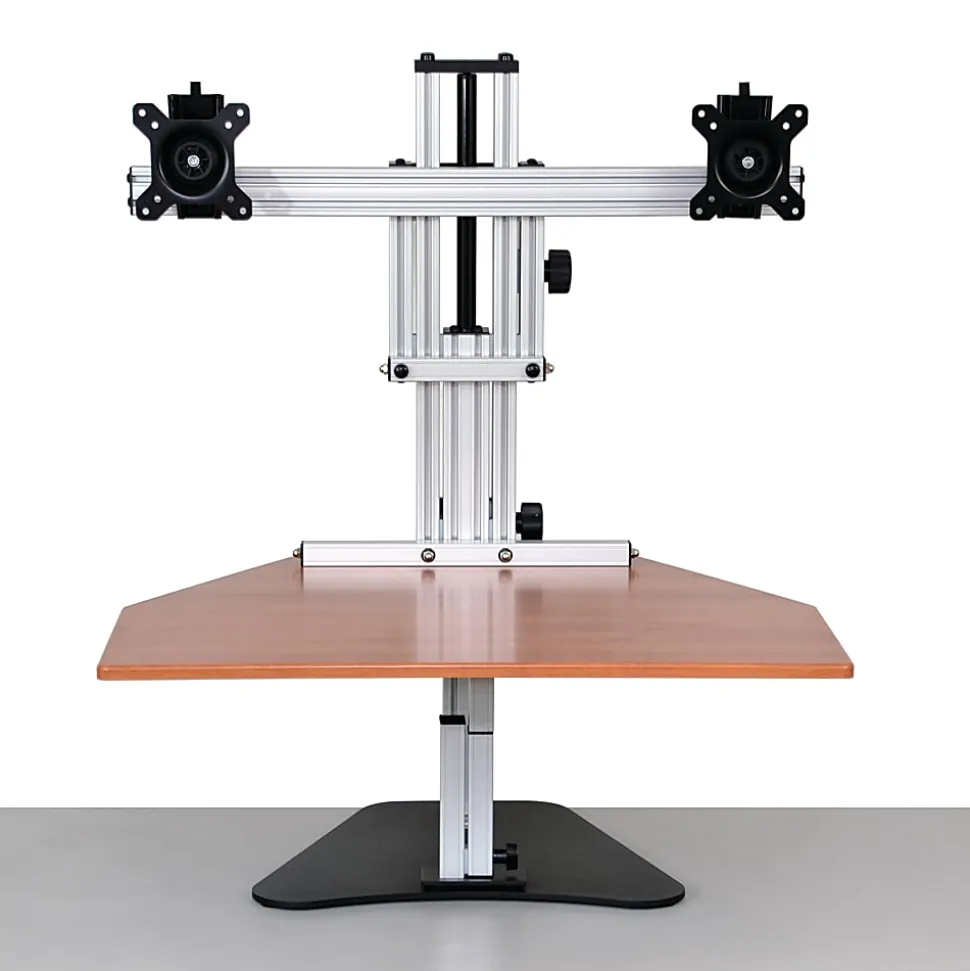 Ergo Desktop Kangaroo Elite 28"W Adjustable Height Desk Converter, Cherry