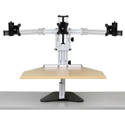 ERGO DESKTOP Kangaroo Tri-Elite Sit and Stand Workstation, Maple, Fully Assembled - 30 lb Load Capacity - 24" Height x 26" Width - Steel - Maple