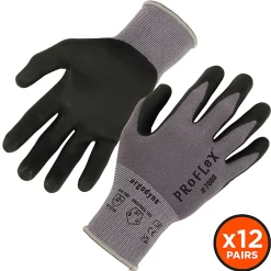 Ergodyne Proflex 7000-12PR Nitrile-Coated Cut-Resistant Gloves, Gray, Large, Set Of 12 Pairs