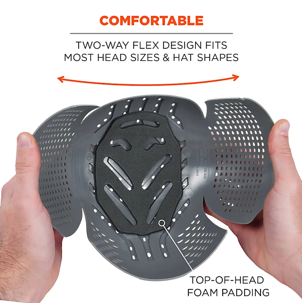 Ergodyne Skullerz 8945F(X) Next Generation Universal Bump Cap Inserts, Black, Pack Of 2 Inserts