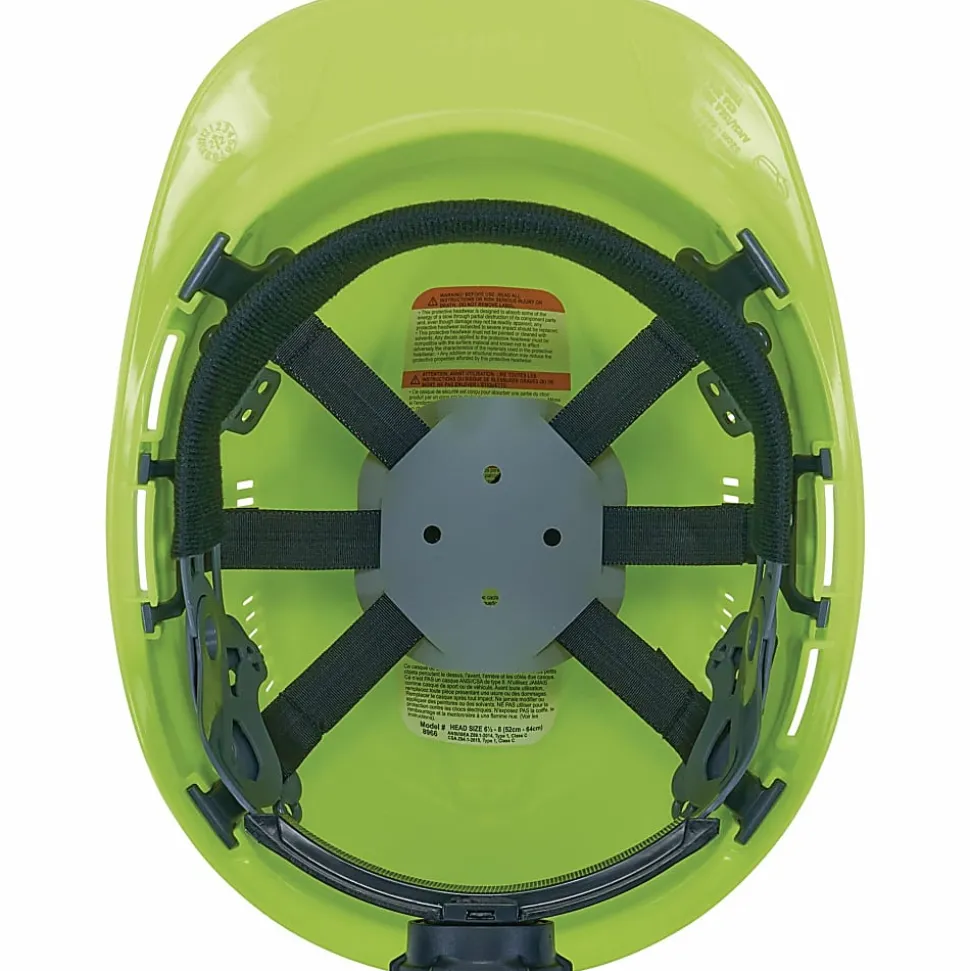 Ergodyne Skullerz 8966 Lightweight Cap-Style Vented Hard Hat, Lime