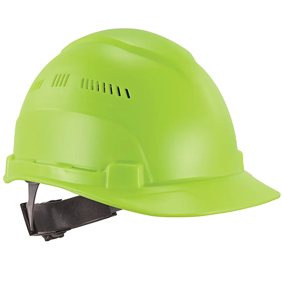 Ergodyne Skullerz 8966 Lightweight Cap-Style Vented Hard Hat, Lime