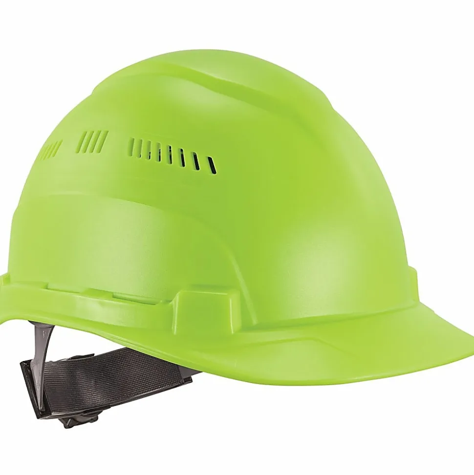 Ergodyne Skullerz 8966 Lightweight Cap-Style Vented Hard Hat, Lime